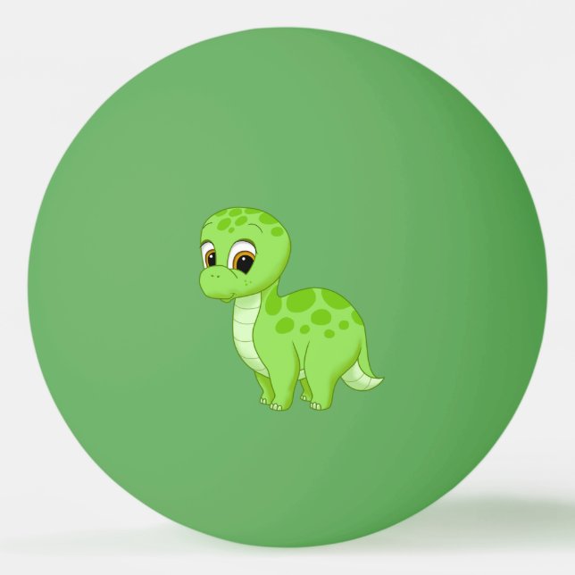 Niedlich Green Baby Brontosaurus Dinosaurier Tischtennisball (Vorderseite)