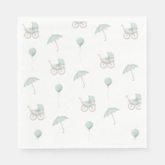 Niedlich Green Baby Buggy Baby Dusche Serviette