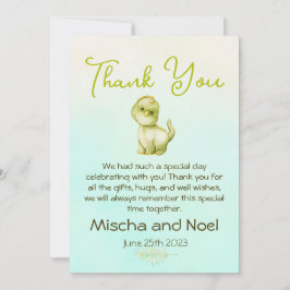 Niedlich Green Dinosaur Boys Babydusche Danke