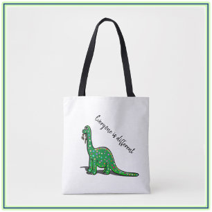Niedlich Green Dinosaur Tote Bag
