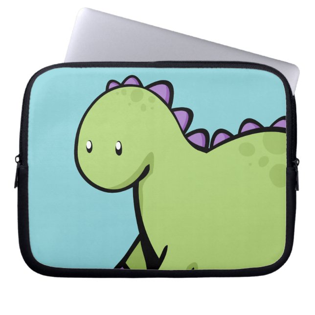 Niedlich Green Dinosaurier Laptopschutzhülle (Vorderseite)