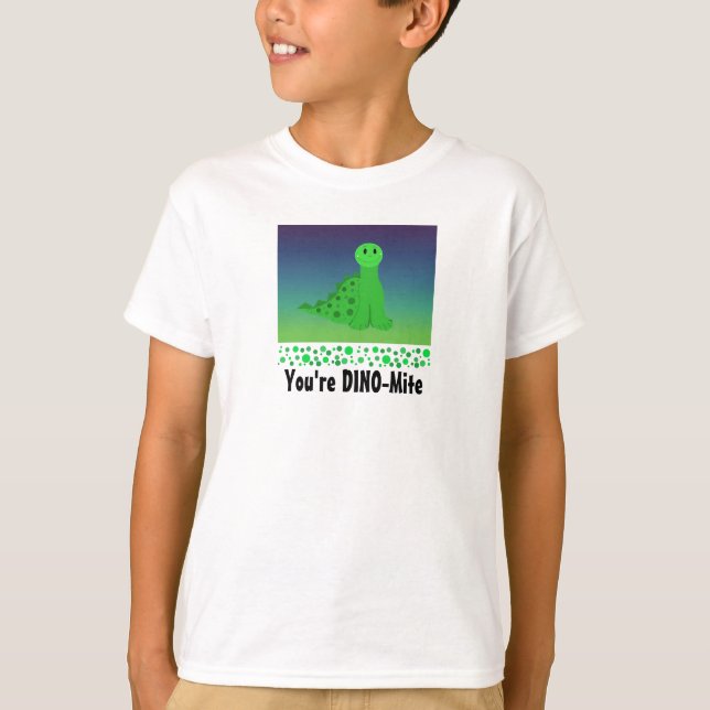 Niedlich Green Dinosaurier T-Shirt (Vorderseite)