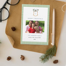 Niedlich Green Gingham Kariert Mit Monogramm Weihn