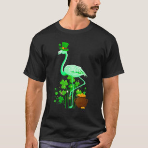 Niedlich Green Irish Flamingo St Patrick Day Kleeb T-Shirt