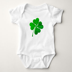 Niedlich Green Lucky 4 Blätter Clover St. Patrick' Baby Strampler