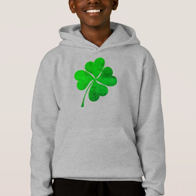 Niedlich Green Lucky 4 Blätter Clover St. Patrick' Hoodie (Vorderseite)