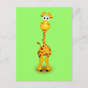 NIEDLICH GREEN ORANGE GEPUNKTET GIRAFFE CARTOON TI POSTKARTE