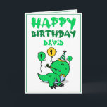 Niedlich Green T-Rex Dino Grandson 1. Geburtstag Karte<br><div class="desc">Niedlich Green T-Rex Dino Grandson 1. Geburtstag, dieses Design ist für jeden, der etwas Schönes für einen kleinen Jungen sucht an seinem 1. Geburtstag. Wenn Sie nach Einladungen zum 1. Geburtstag suchen, besonders für Ihren Enkel, ist diese Einladung genau das, was Sie brauchen. Das Design verfügt über einen niedlichen Dinosaurier...</div>