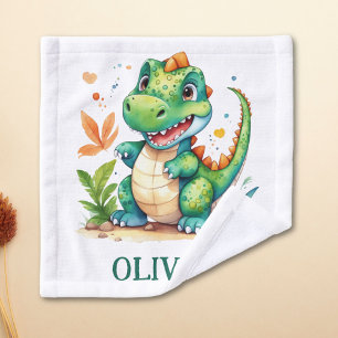 Niedlich Green Trex Dinosaurier Personalisiert Waschlappen