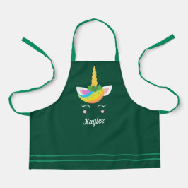 Niedlich Green Unicorn Irish Girl Custom Kids Schürze