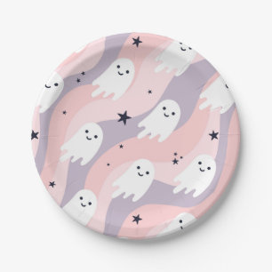 Niedlich Groovy Halloween Ghost Pappteller