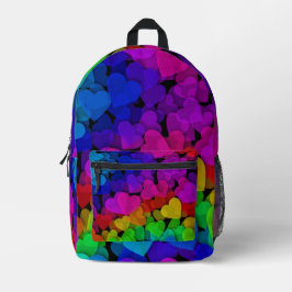 Niedlich Groovy Hearts Rainbow Bedruckter Rucksack