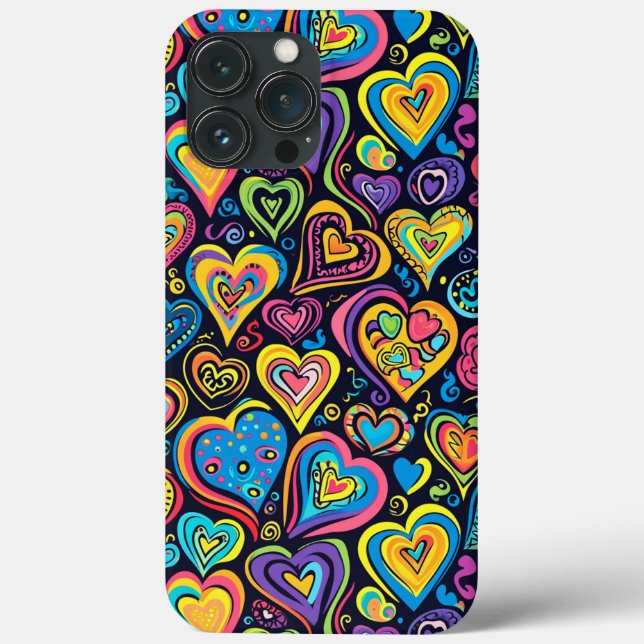 Niedlich Groovy Hippie Liebe Herz Case-Mate iPhone Hülle (Rückseite)