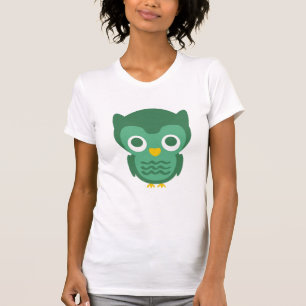 Niedlich-grün-gelb-Cartoon Owl 2 T-Shirt