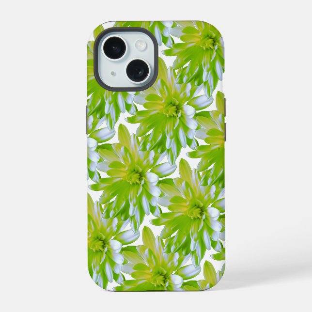 Niedlich grüne blühende Blume Grün daisy iPhone 15 Hülle (Rückseite)