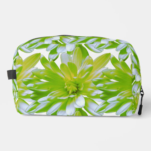 Niedlich grüne blühende Blume Grün daisy Waschbeutel (Vorderseite)