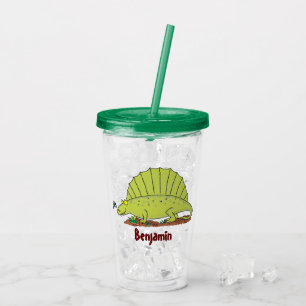 Niedlich-grüne Dimetrodon-Cartoon Acryltrinkbecher