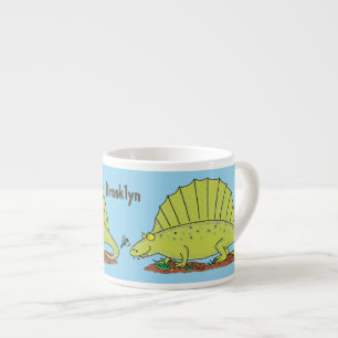 Niedlich-grüne Dimetrodon-Cartoon Espressotasse