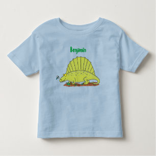 Niedlich-grüne Dimetrodon-Cartoon Kleinkind T-shirt