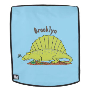 Niedlich-grüne Dimetrodon-Cartoon Rucksack