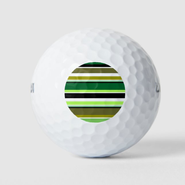 Niedlich-grüne Streifen Golfball (Vorderseite)