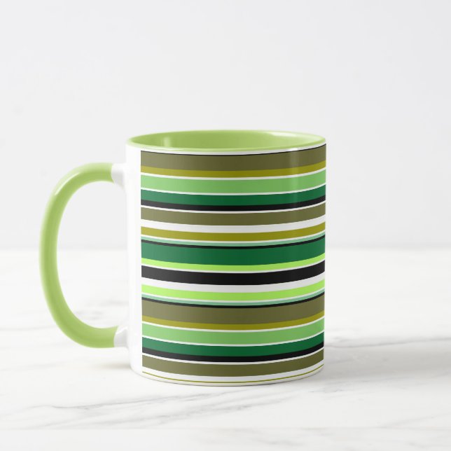 Niedlich-grüne Streifen Tasse (Links)