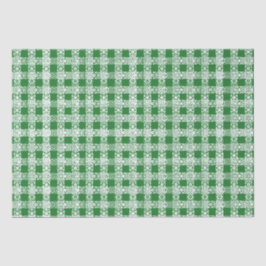 Niedlich-grüne weiße Spitze kariert karierte Weihn Seidenpapier