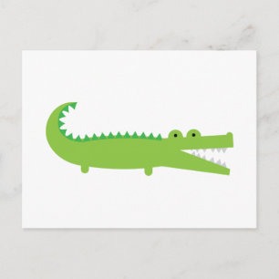 Niedlich-grüner Alligator Postkarte