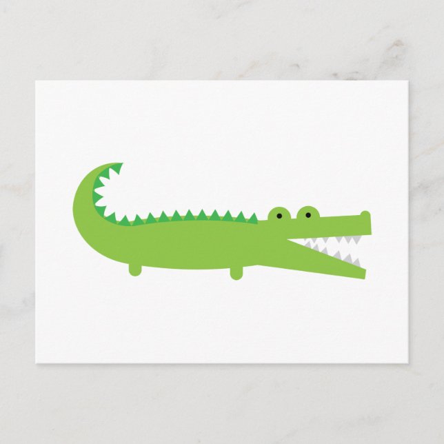 Niedlich-grüner Alligator Postkarte (Vorderseite)