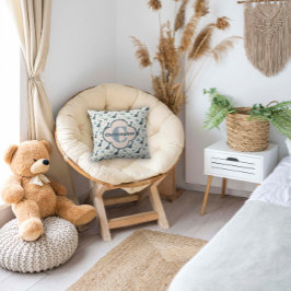 Niedlich-grüner Dinosaurier mit Monogramm und Name Kissen