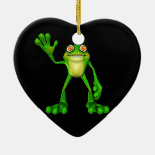 Niedlich-grüner Froggy Keramikornament