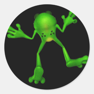 Niedlich-grüner Froggy Runder Aufkleber