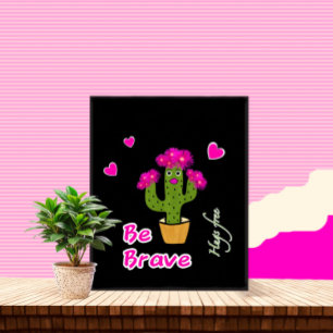 Niedlich-grüner Kakteen Poster