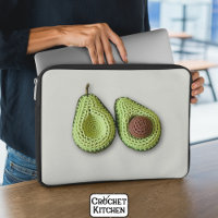 Niedlich-grünes Cogingcore-Crochet-Avocado-Monogra