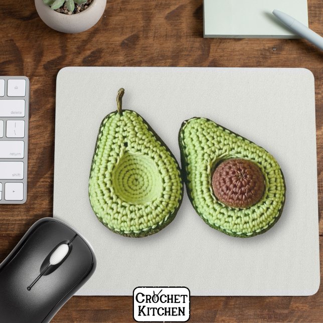 Niedlich-grünes Cogingcore-Crochet-Avocado-Monogra Mousepad (Von Creator hochgeladen)