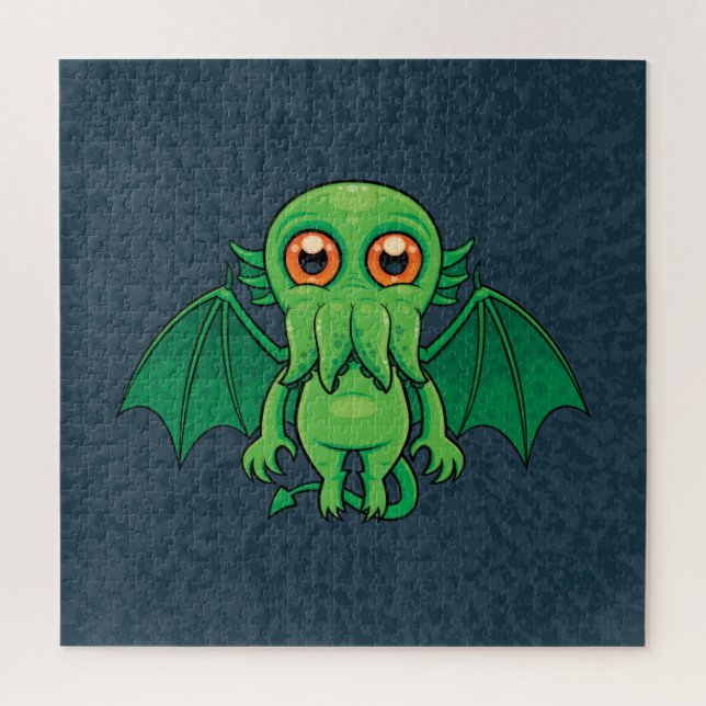 Niedlich grünes Cthulhu-Monster Puzzle (Vertikal)