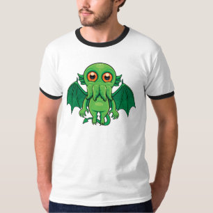 Niedlich grünes Cthulhu-Monster T-Shirt