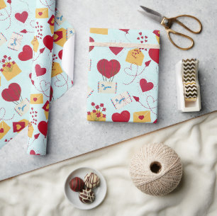 Niedlich Grungy Hübsch Valentines Liebe Brief Geschenkpapier