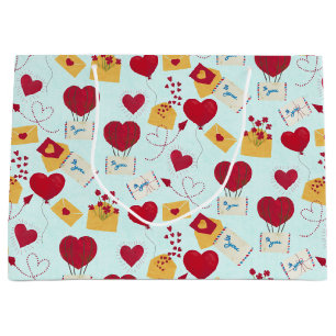 Niedlich Grungy Hübsch Valentines Liebe Brief Große Geschenktüte