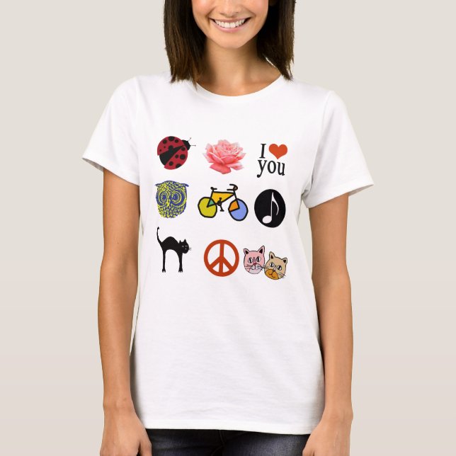 niedlich gruppiertes Mädchen/Mädchen T-Shirt (Vorderseite)