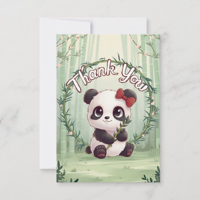 Niedlich Gruß Panda Dankeskarte (Vorderseite)
