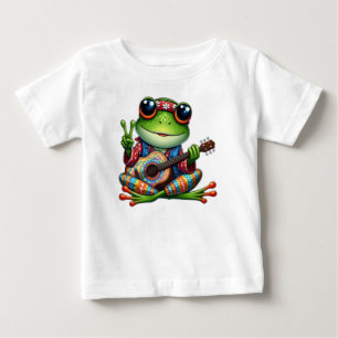 Niedlich Guitar Frog Baby T-shirt