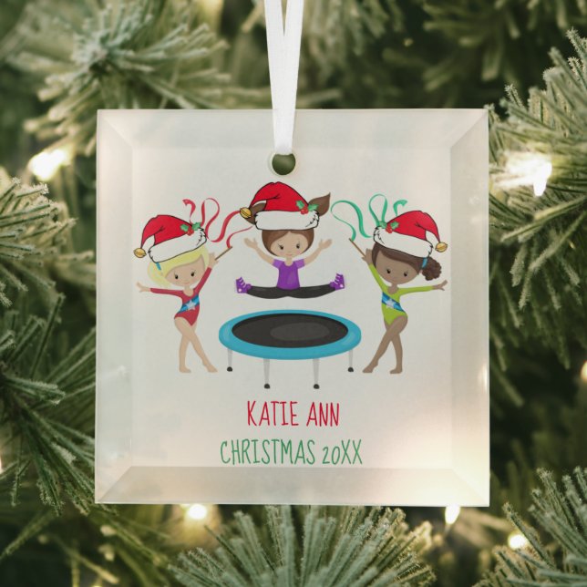 Niedlich Gymnastik Custom Kids Gymnastik Weihnacht Ornament Aus Glas (Insitu)
