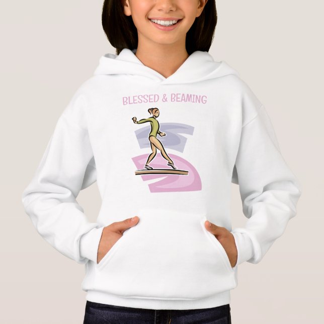 Niedlich Gymnastik Girl Gesegnet & Beaming Hoodie (Vorderseite)