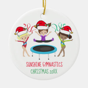 Niedlich Gymnastik Weihnachten Keramik Ornament