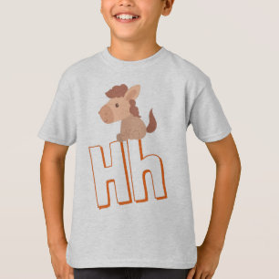 Niedlich H für Pferde - Kinder Englisch ABCD Alpha T-Shirt