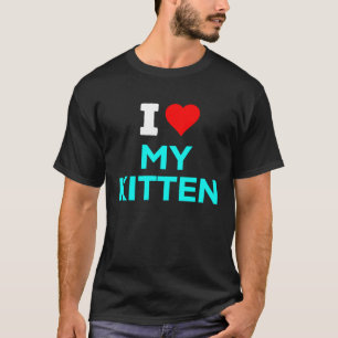 Niedlich habe ich Herz Liebe My Kitten Cyan Aquama T-Shirt
