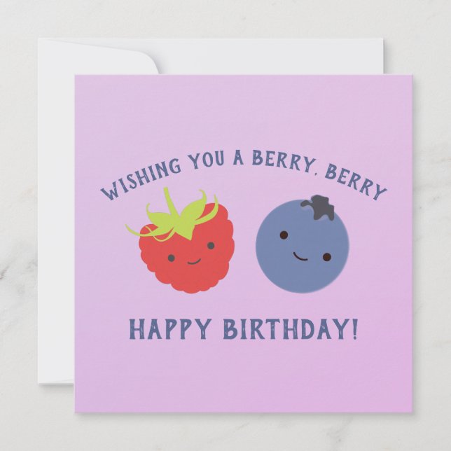 Niedlich haben ein Berry Happy Geburtstag Kawaii B Karte (Vorderseite)