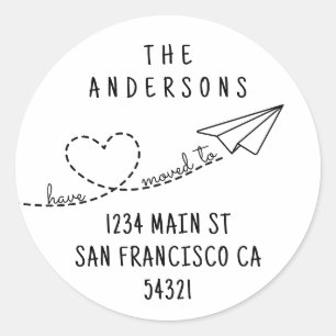 Niedlich haben wir das moderne Flugzeug Heart Pape Runder Aufkleber