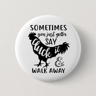 Niedlich Hähnchen Lover F Off Farm Bauer Rooster Button